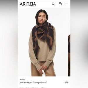 Artizia Wilfred Merino Wool Triangle Scarf - Brown